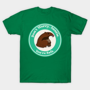“Don’t Worry, Auntie” Chibi Arlie the Anti-Abuse Anteater in Green T-Shirt